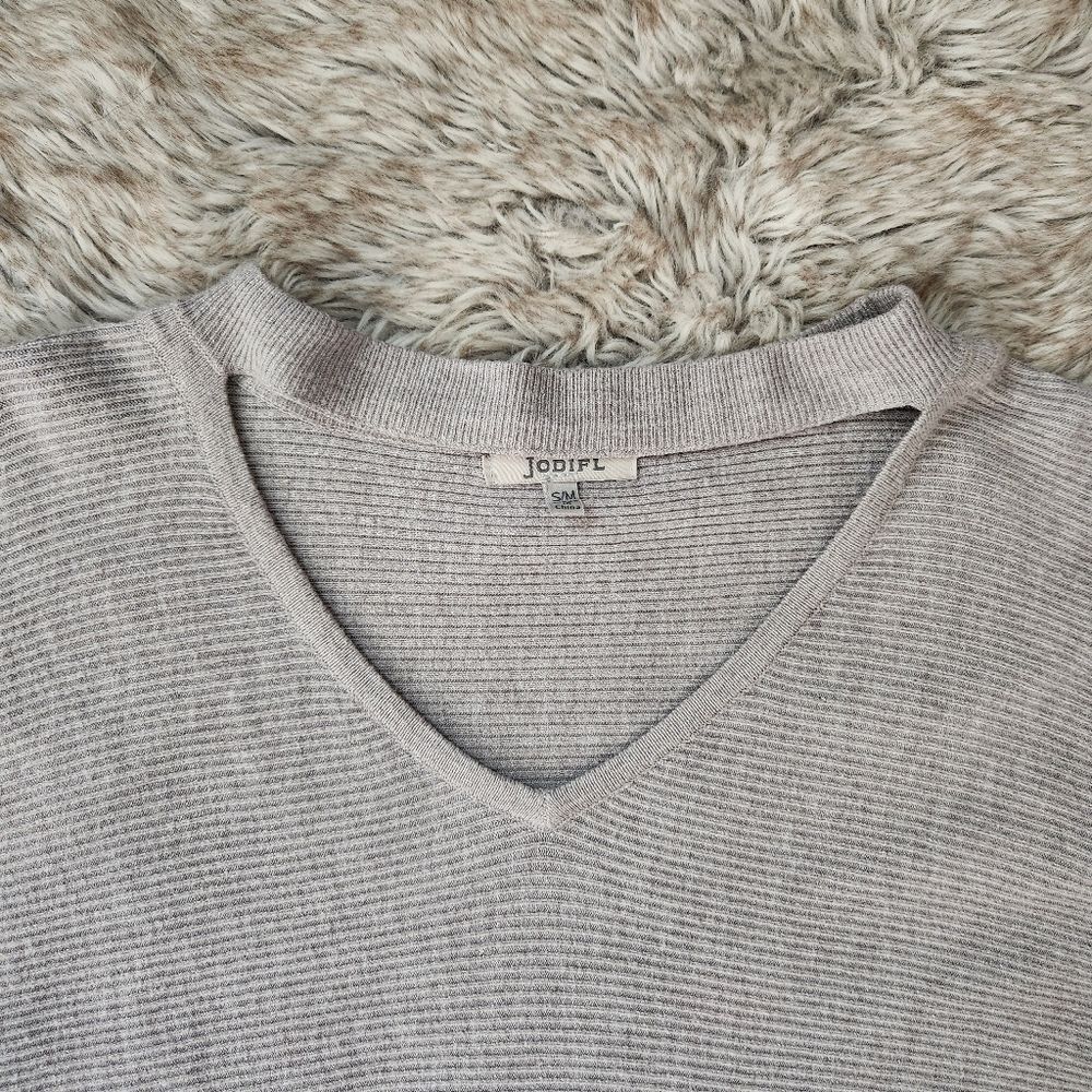 Jodifl Choker Collar Long Sleeve Tunic Sweater Gray Women's Size S/M - Picture 4 of 9
